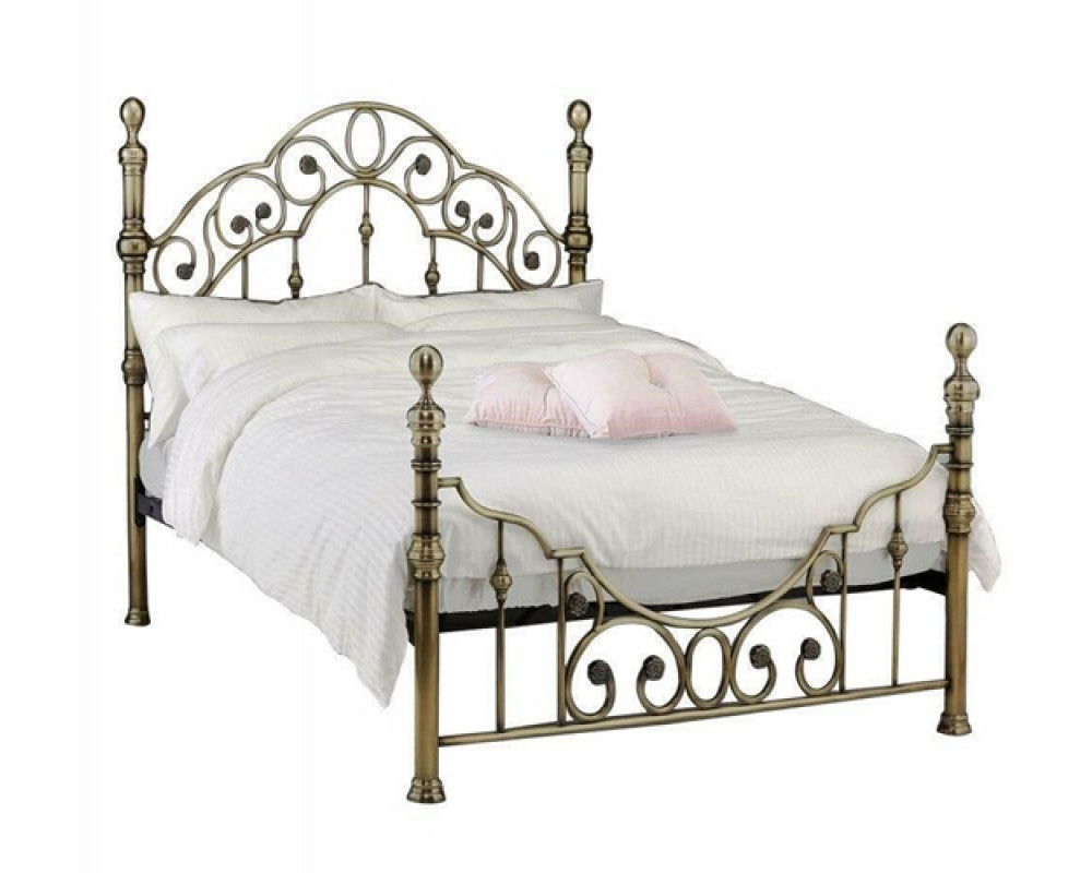 Elizabeth Brass Bed with Crystal Finials